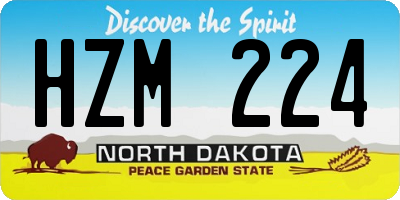 ND license plate HZM224