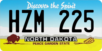 ND license plate HZM225