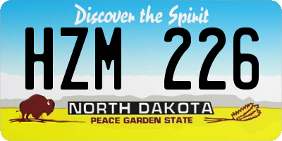 ND license plate HZM226