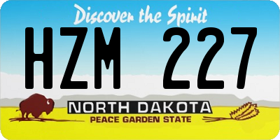 ND license plate HZM227