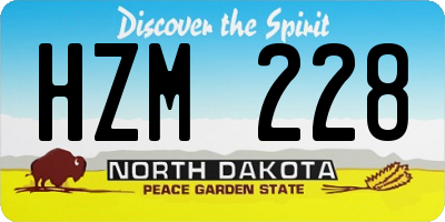 ND license plate HZM228