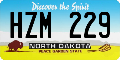 ND license plate HZM229