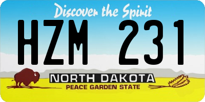 ND license plate HZM231