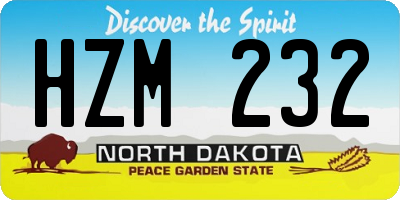 ND license plate HZM232