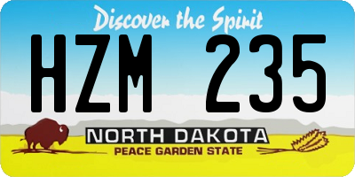 ND license plate HZM235
