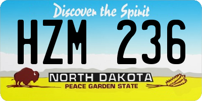 ND license plate HZM236