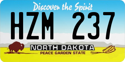 ND license plate HZM237
