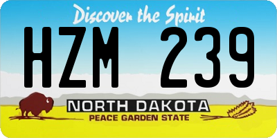 ND license plate HZM239