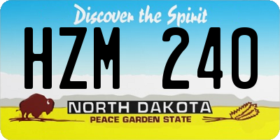 ND license plate HZM240
