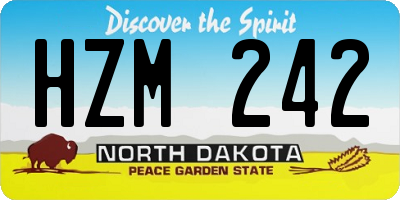 ND license plate HZM242