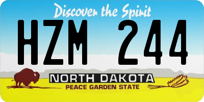 ND license plate HZM244