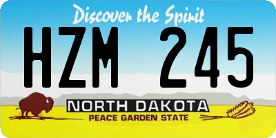 ND license plate HZM245