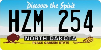 ND license plate HZM254