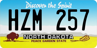 ND license plate HZM257