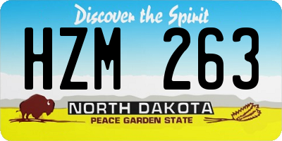 ND license plate HZM263