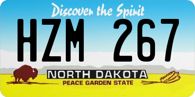 ND license plate HZM267