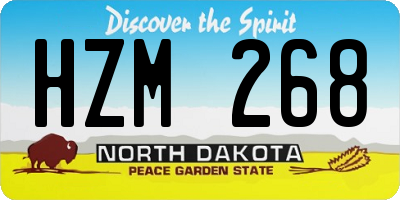 ND license plate HZM268