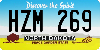 ND license plate HZM269