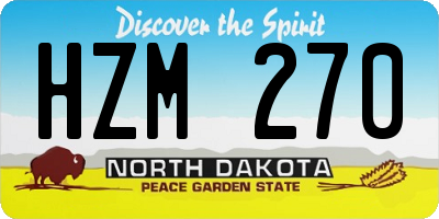 ND license plate HZM270