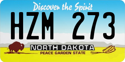 ND license plate HZM273