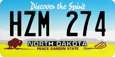 ND license plate HZM274