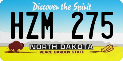 ND license plate HZM275