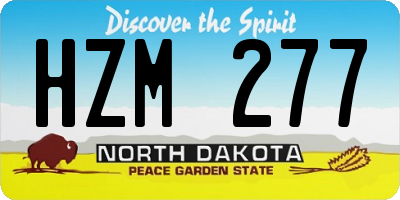 ND license plate HZM277