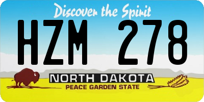 ND license plate HZM278