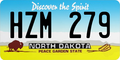 ND license plate HZM279