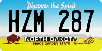 ND license plate HZM287