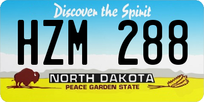 ND license plate HZM288