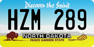 ND license plate HZM289