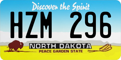 ND license plate HZM296