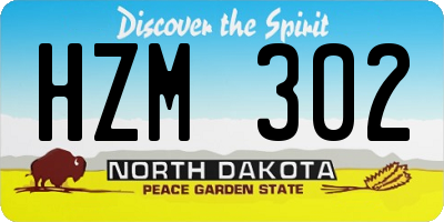 ND license plate HZM302