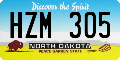 ND license plate HZM305