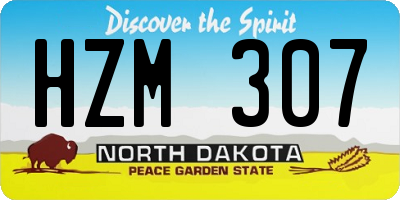 ND license plate HZM307