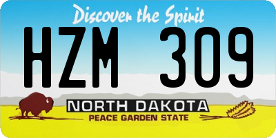 ND license plate HZM309
