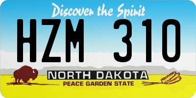 ND license plate HZM310