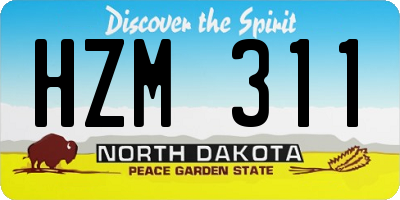 ND license plate HZM311