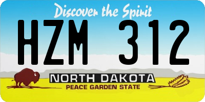 ND license plate HZM312