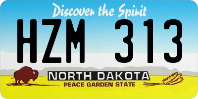 ND license plate HZM313