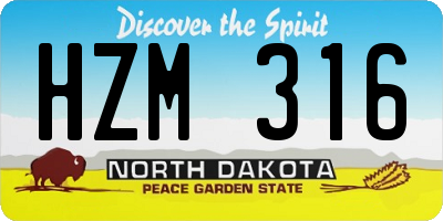 ND license plate HZM316