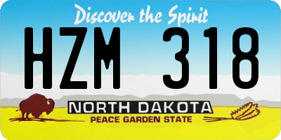 ND license plate HZM318