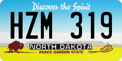 ND license plate HZM319