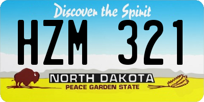 ND license plate HZM321