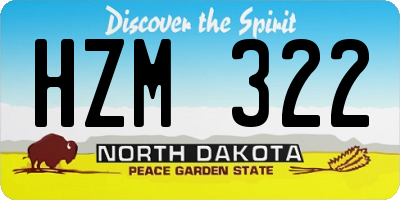 ND license plate HZM322