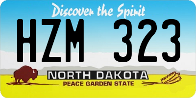 ND license plate HZM323