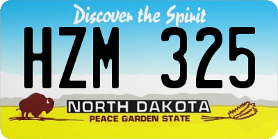 ND license plate HZM325