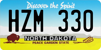 ND license plate HZM330