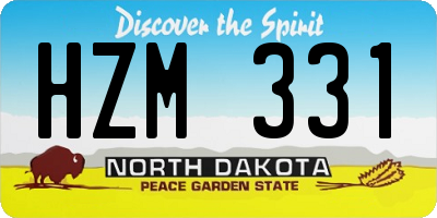 ND license plate HZM331